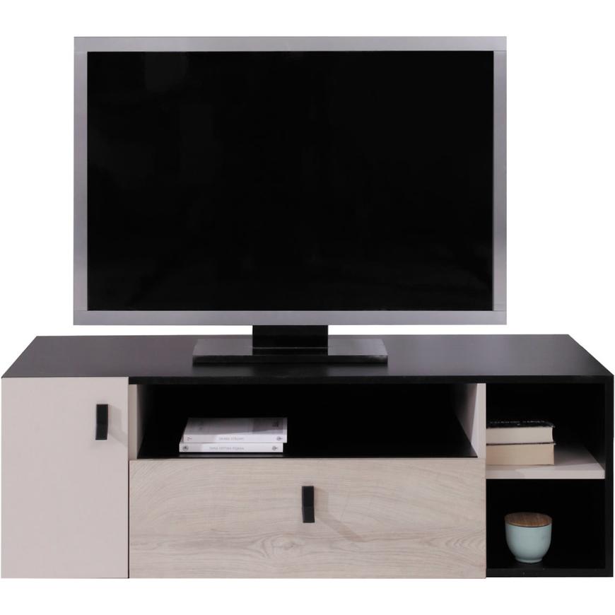 TV Stolek Planet 120cm L/P Čierna/Dub/Béžová BAUMAX