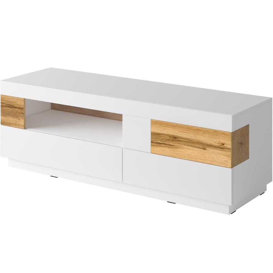 TV Stolek Silke 160 cm Dub Wotan/Bílá Lesk BAUMAX