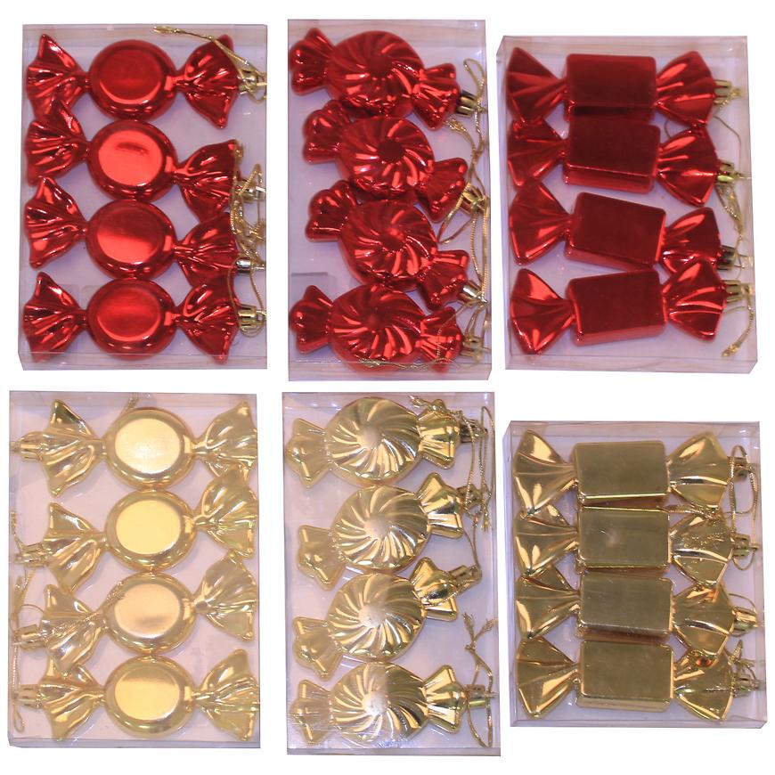 Vánoční cukřenki 10cm 4ks mix 37311 BAUMAX