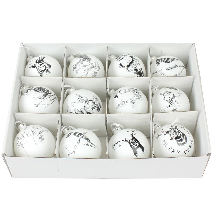 Vánoční skleněná 8cm mix 34660 BAUMAX