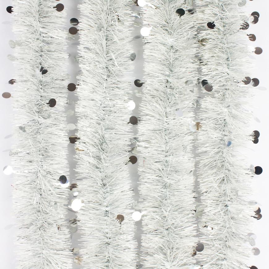 Věnec s aplikacemi o8cm d.2m bílý-stříbrná 10075-13 BAUMAX