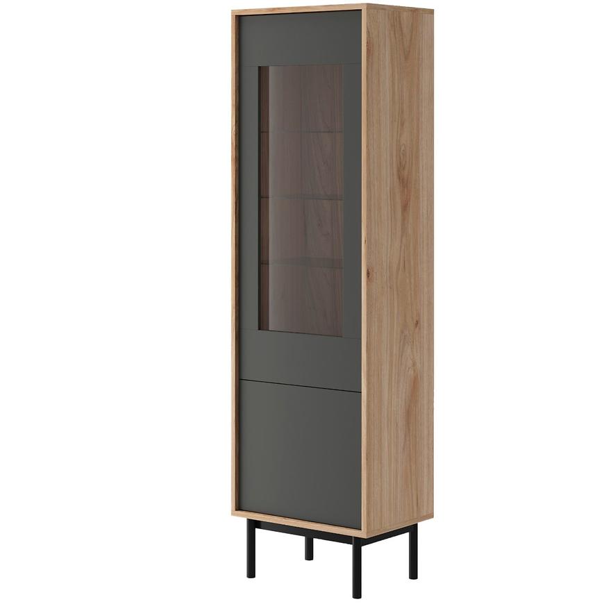 Vitrína Basic 54cm Jackson Hickory/Grafit BAUMAX
