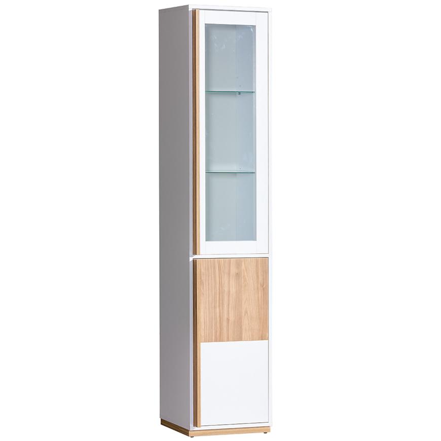 Vitrína Evado 41cm Ořech/Bílý Bryl BAUMAX