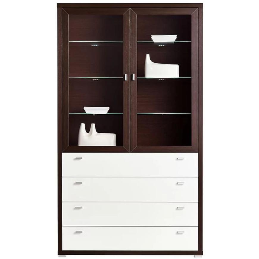 Vitrína Kendo 120 cm Bílá/Wenge BAUMAX