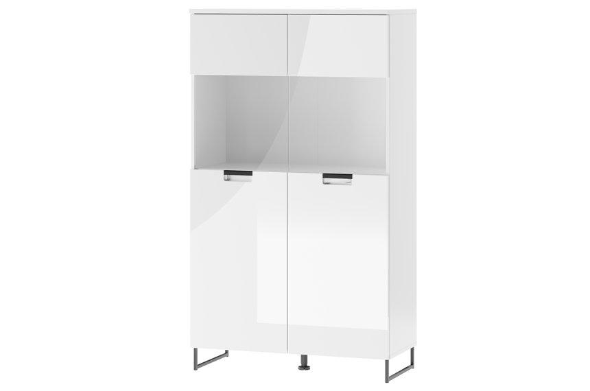 Vitrína Megan 85 cm Bílý Lesk BAUMAX