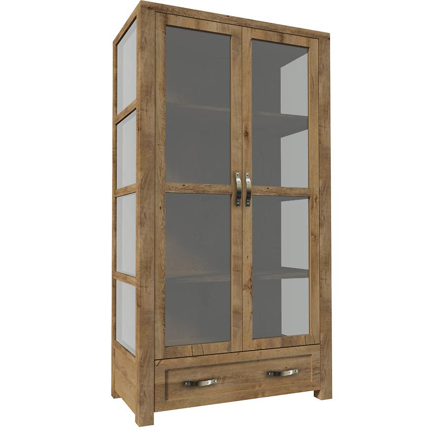 Vitrína Nevada 100 cm Dub Lefkas Temný BAUMAX