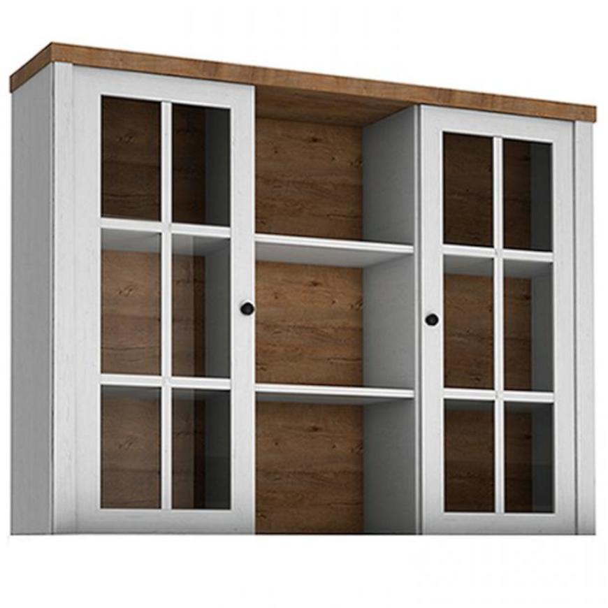 Vitrína Prowansja 130cm Borovice Andersen/Dub Lefkas Tmavě BAUMAX