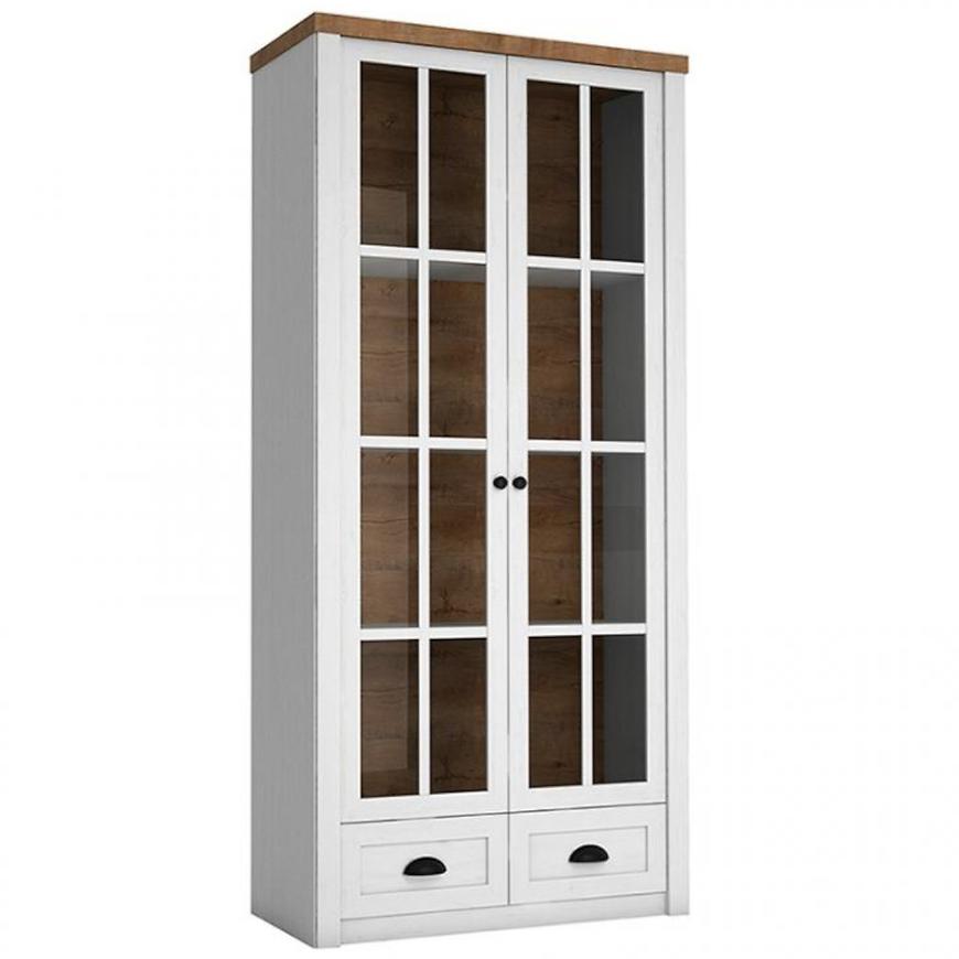 Vitrína Prowansja 90cm Borovice Andersen/Dub Lefkas Tmavě BAUMAX