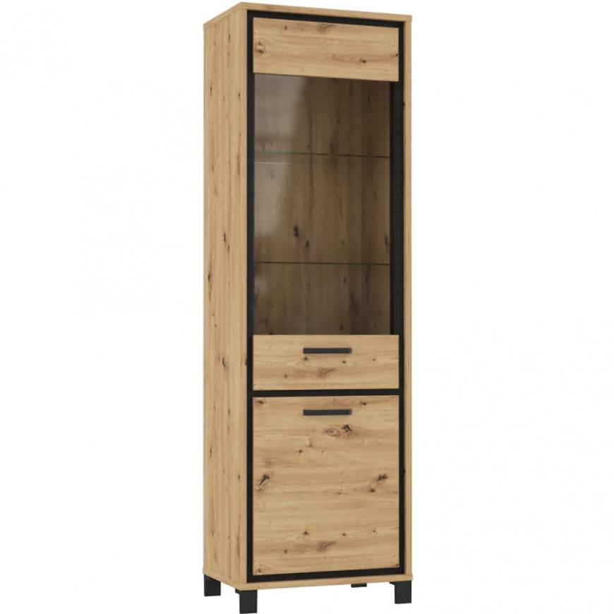 Vitrína Trondheim 64cm Dub Artisan/Černá BAUMAX