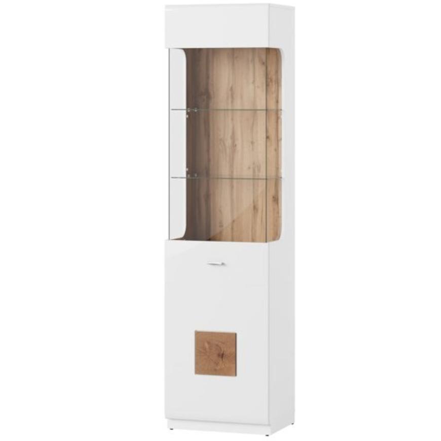 Vitrína Wood 52 cm Bila/Dub Wotan BAUMAX