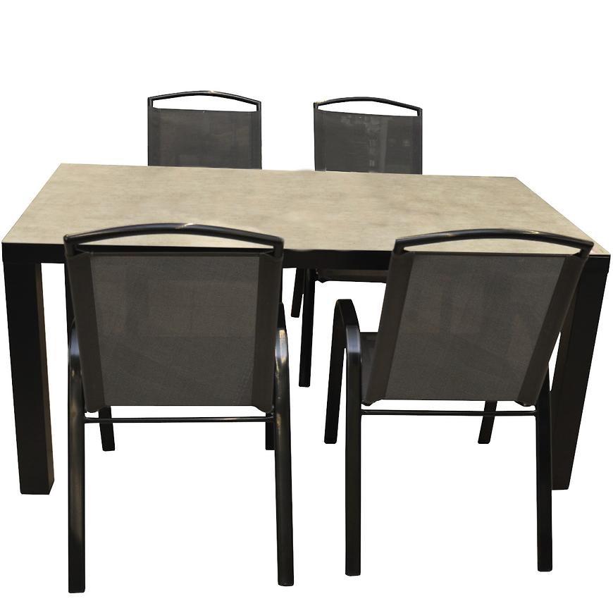Zahradní set Finn keramický stůl + 4 šedých židlí BAUMAX