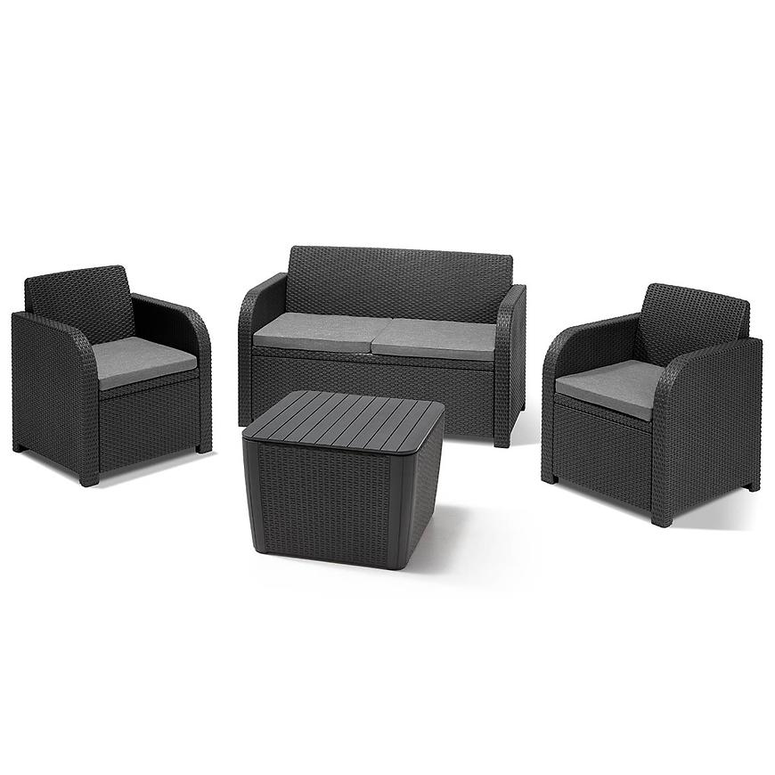 Zahradní souprava Novara 2+1+1 antracitová BAUMAX