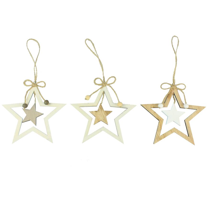 Závěsná dřevěný13cm mix 36449 BAUMAX