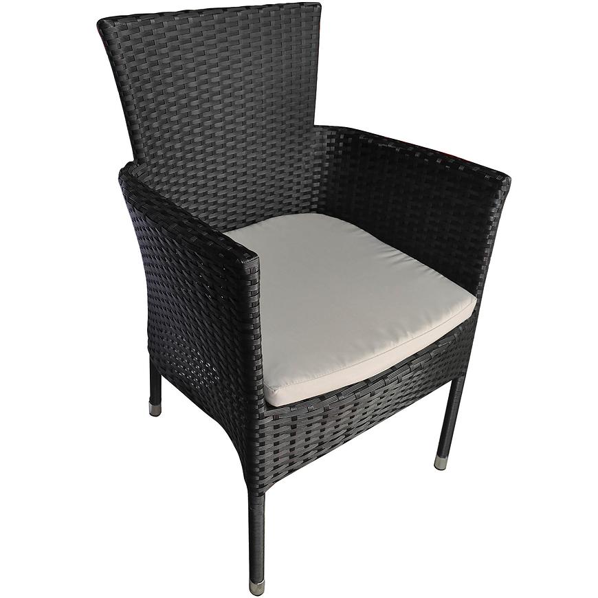 Černá kreslo umělý ratan podsedák BAUMAX