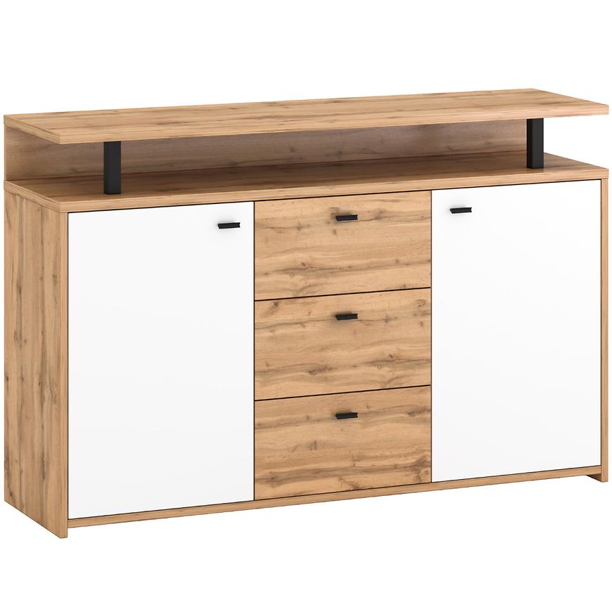 Komoda Pesaro 130cm Bílý/ Dub Wotan BAUMAX