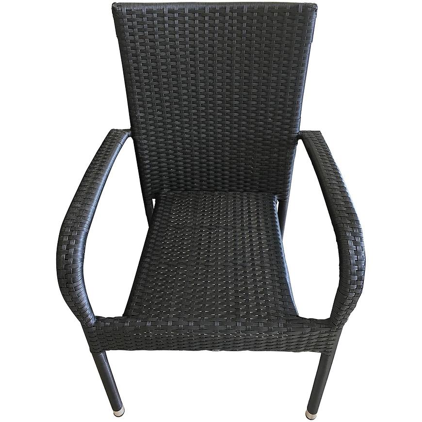 Křeslo s umělým ratanem Haiti černá BAUMAX