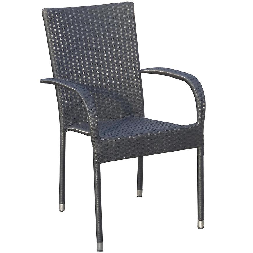 Křeslo s umělým ratanem Heidi černá BAUMAX