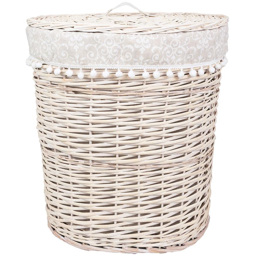 Proutěný košík ovál 41x29x45 s víkem sv. Hnědý BAUMAX