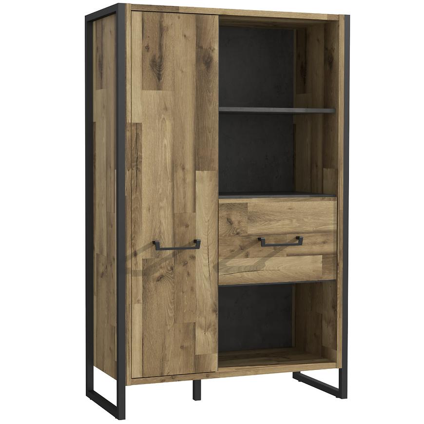 Regál Hud 95cm Beton/Dub Štípaný BAUMAX