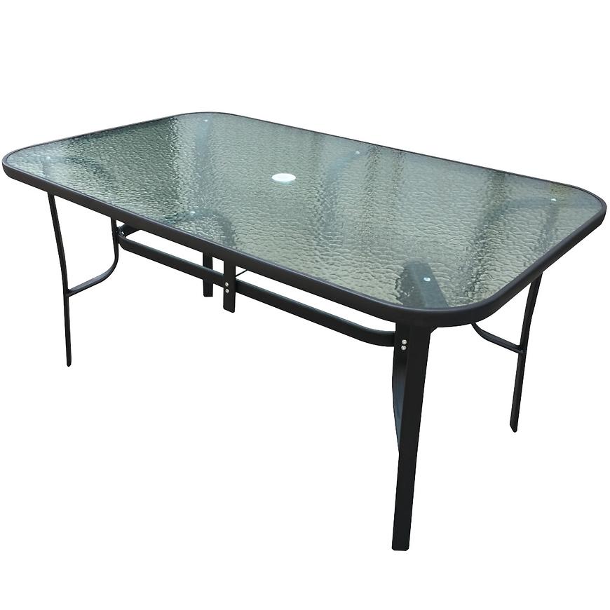 Skleněný stůl s otvorem 150x90x70 Černá BAUMAX