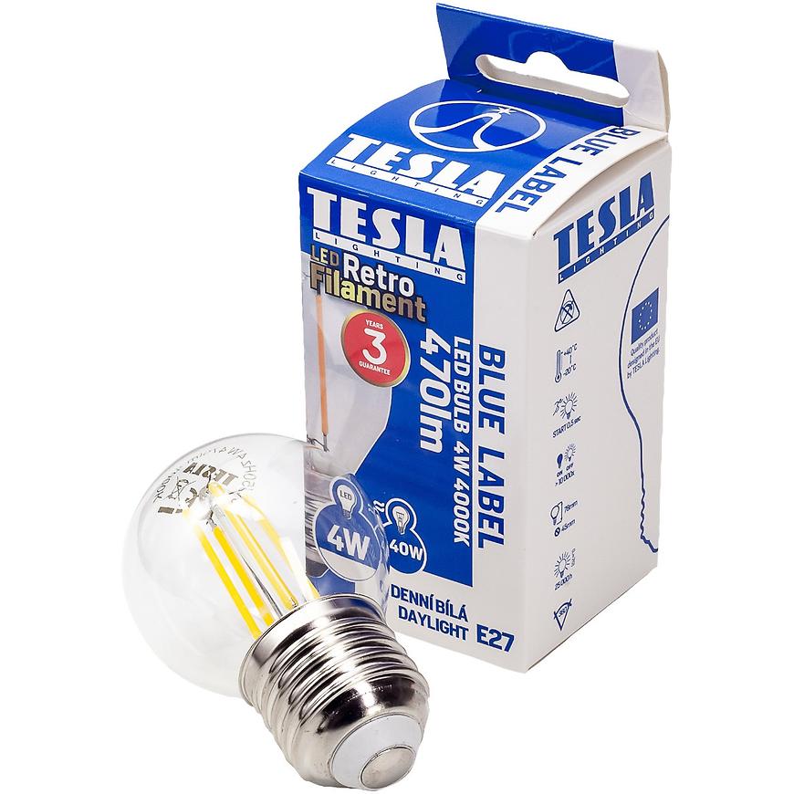 Tesla - LED žárovka Filament Retro miniglobe TESLA