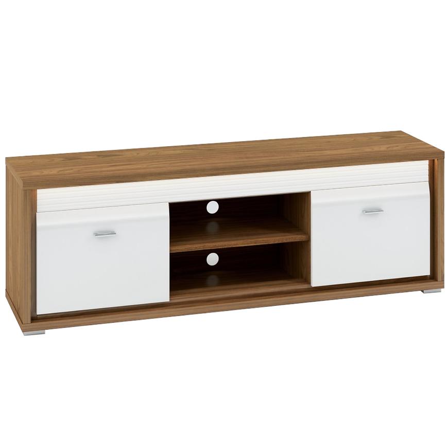 Tv Stolek Dallas 165cm Orech/Bílý Lesk/Bílý BAUMAX