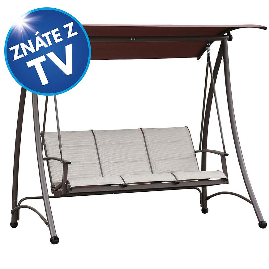 Zahradní houpačka hnědá s polštáři BAUMAX