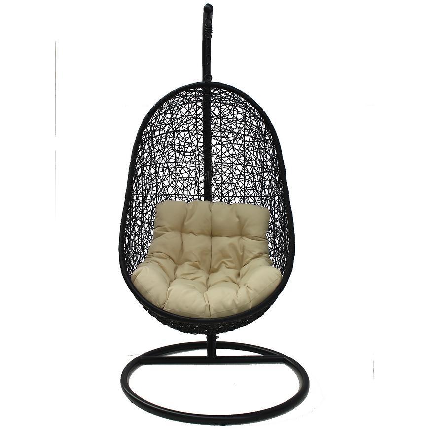 Závěsné křeslo Kongo černá + polštář BAUMAX