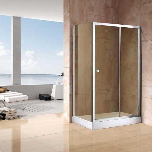 Boční stěna pevná Sigma 90 x 195 hnědá-chrom