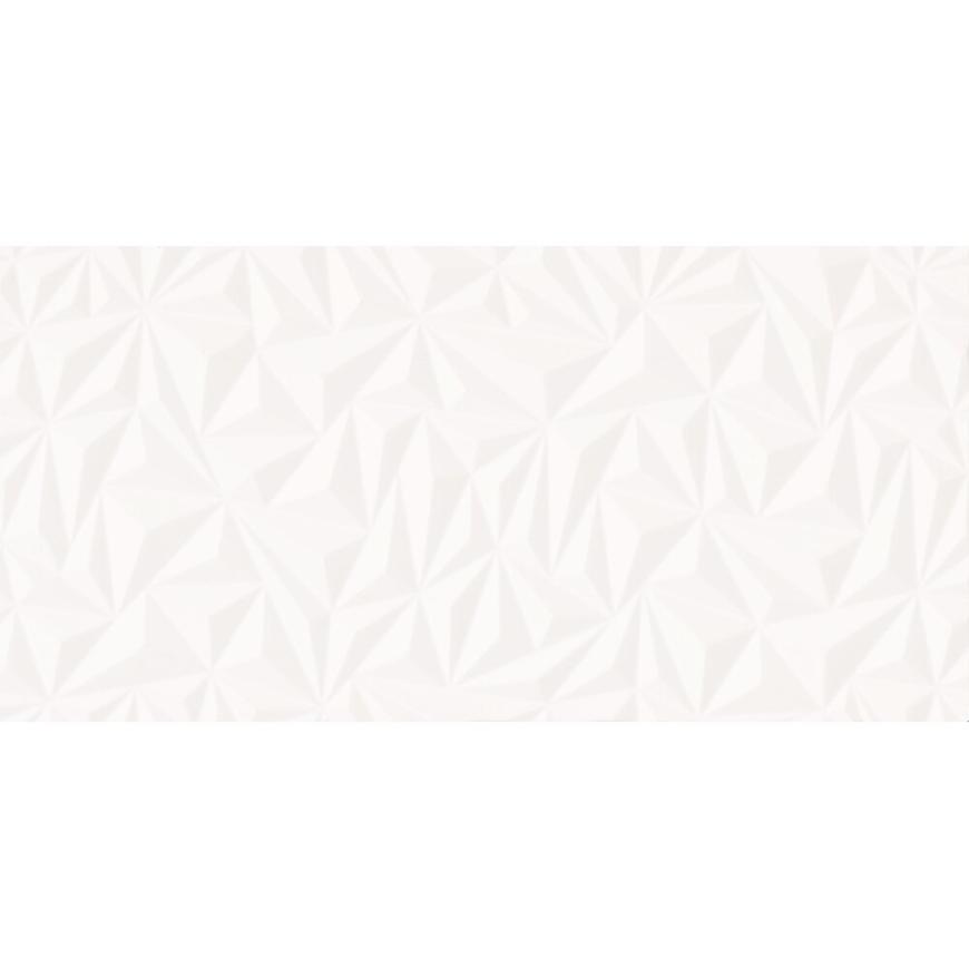 Dekor Blanka white glossy geo structure 29/59 Cersanit