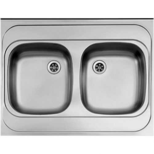 Dřez 2K 80/60 GŁ.-1009272 + sifon Baumax