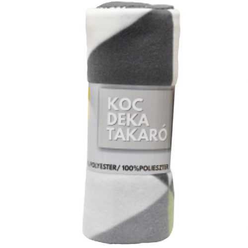 Fleecová deka CL1807004 trojúhelníky šedá zelený 130x170 Baumax