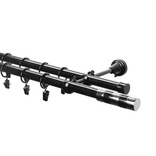 Garnýž II fi 19 černá 160cm duo černá-chrom Baumax