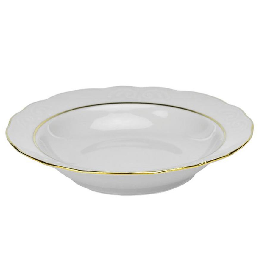 Hluboký talíř 22cm Irena zlatý proužek Baumax