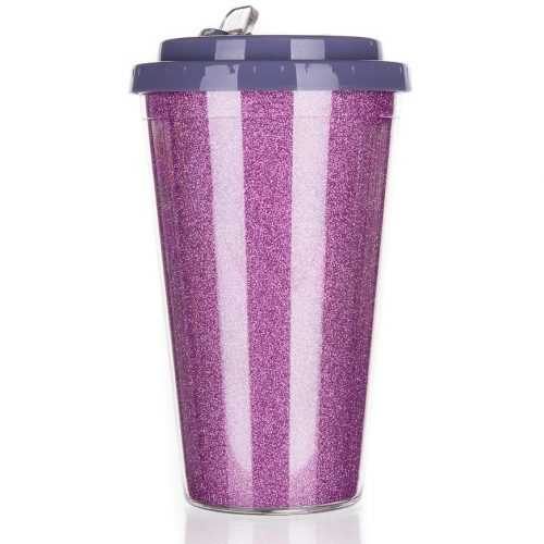 Hrnek cestovní Glitters 500 ml růž. 48788646 Baumax