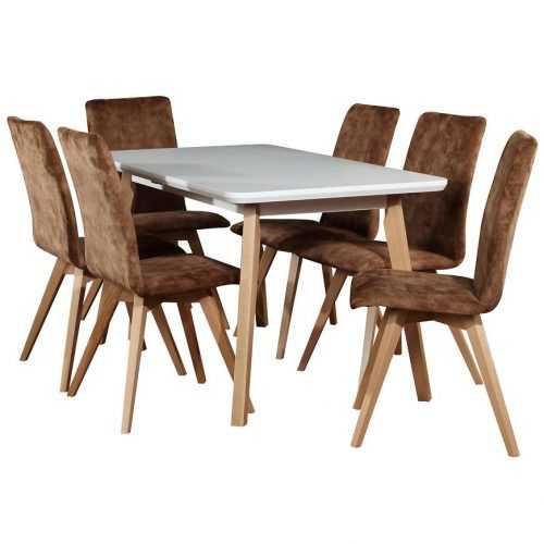 Jídelní Set Izyda 1+6 St41 140x80+40 +W114 Bílý/Buk Baumax