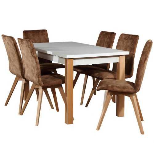 Jídelní Set Syriusz 1+6 St28 140x80+40 + W116 Bílý/Buk Baumax