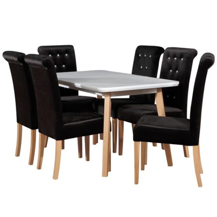 Jídelní set Apollo 1+6 St41 140x80+40 W125 Buk Lak Primo 8802 Baumax