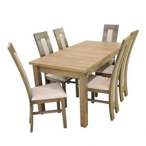 Jídelní set Libra 1+6 st22 160/80+40f ořech w76 ks2470 Baumax