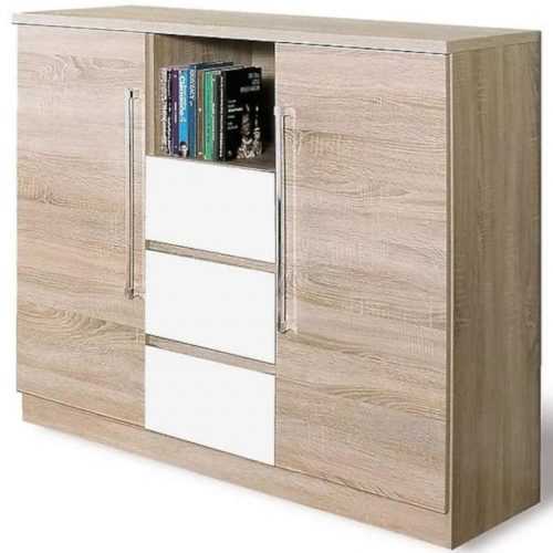 Komoda Denver 130cm Dub Sonoma/Bílá Baumax