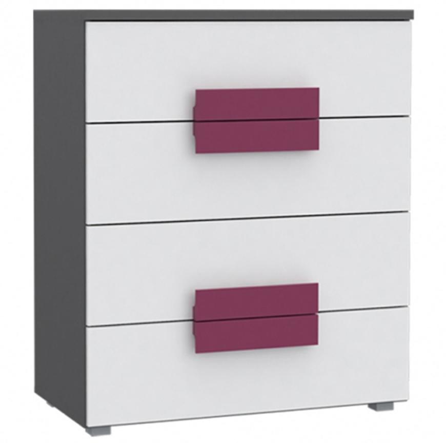 Komoda Libelle 80 cm Bílý/Šedá Baumax