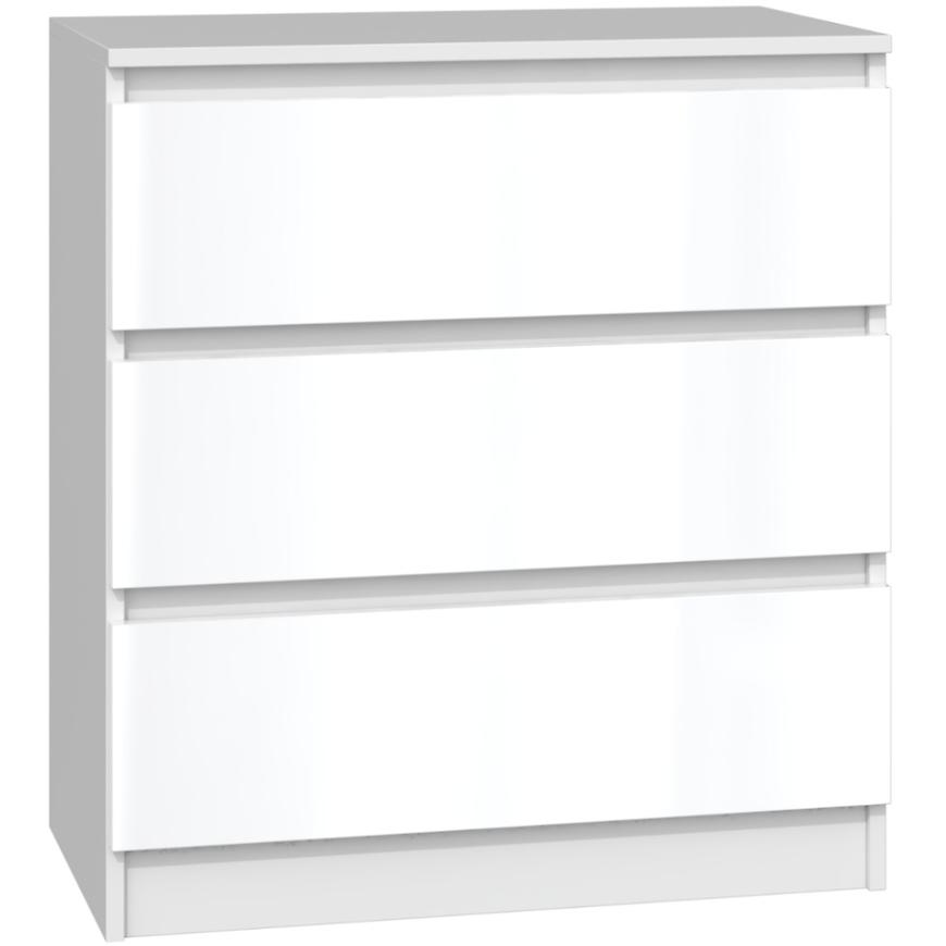 Komoda Malwa M3 Bílý/Bílý Lesk Baumax