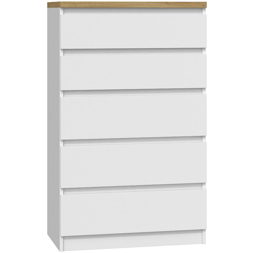 Komoda Malwa M5 B22 Bílý Mat/Doska Dub Artisan Baumax