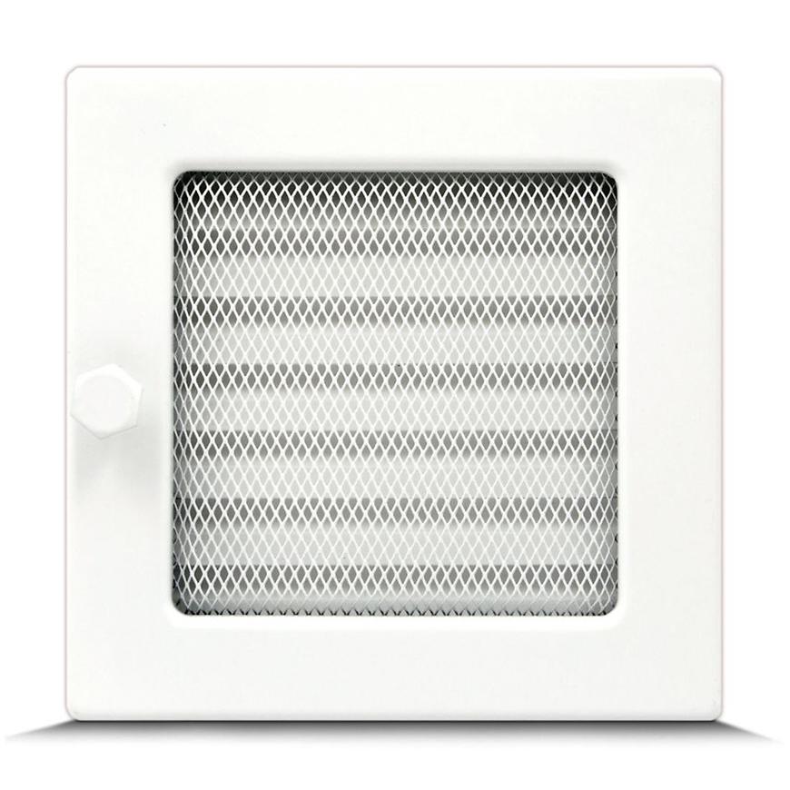 Krbová mřížka 17X17 bílá se žaluzií Baumax