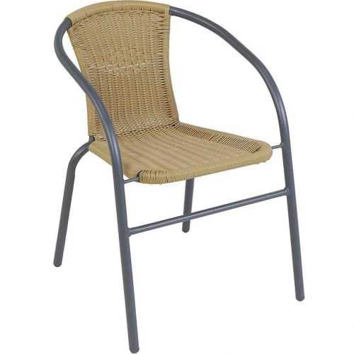 Křeslo Bistro ratan tmavě béžové Baumax