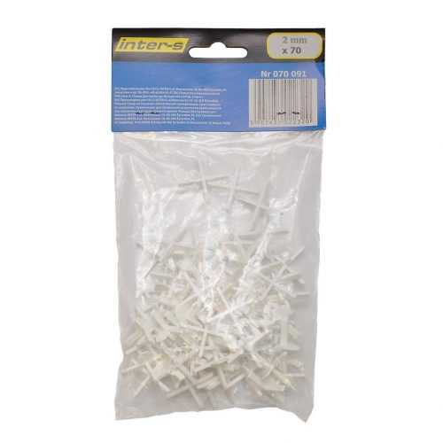 Křížky distanční s úchytkou 2mm (70ks) Baumax