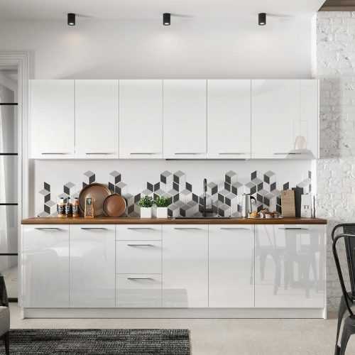 Kuchyňská linka Alvico 260cm Luxe Blanco Bez Pracovní Deskou Baumax