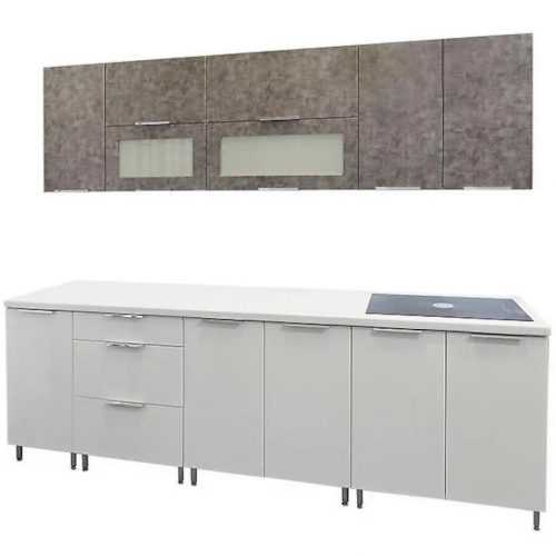 Kuchyňská linka Bella 260cm Bílá Lesk/Beton Baumax