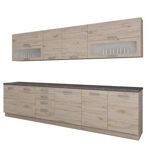 Kuchyňská linka Dub Bordeaux 260cm Bez Pracovní Deskou Baumax