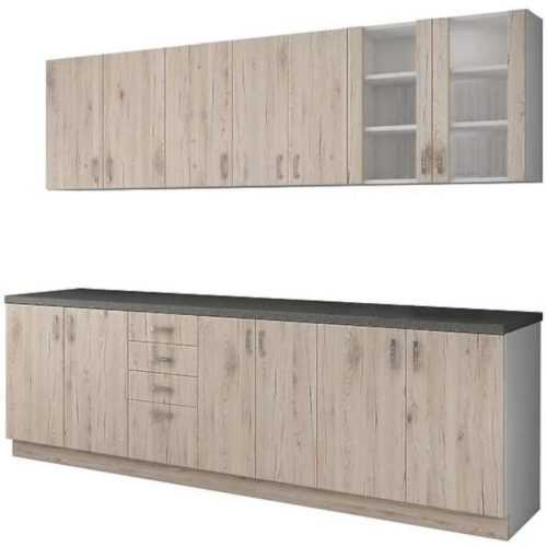 Kuchyňská linka Sara Sonoma 260cm Bez Pracovní Deskou Baumax